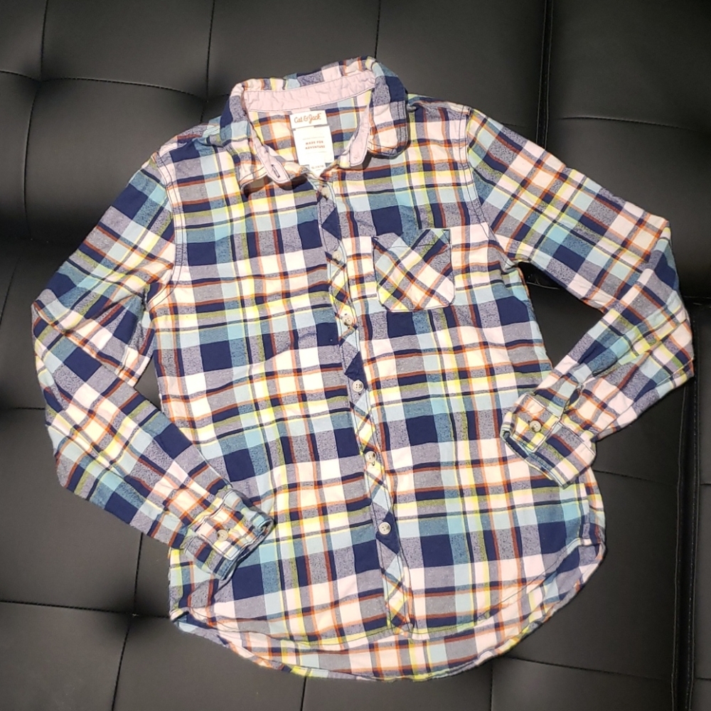 Cat & Jack Flannel Button-Down Shirt (XL, 14-16)